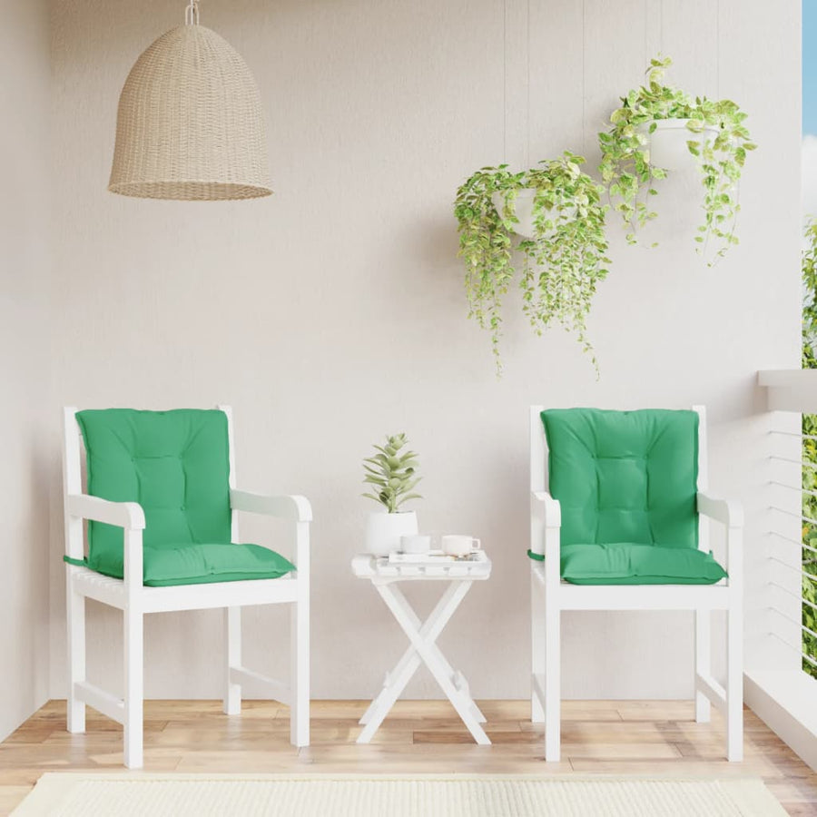 Tuinstoelkussens 2 st lage rug 100x50x7 cm stof groen