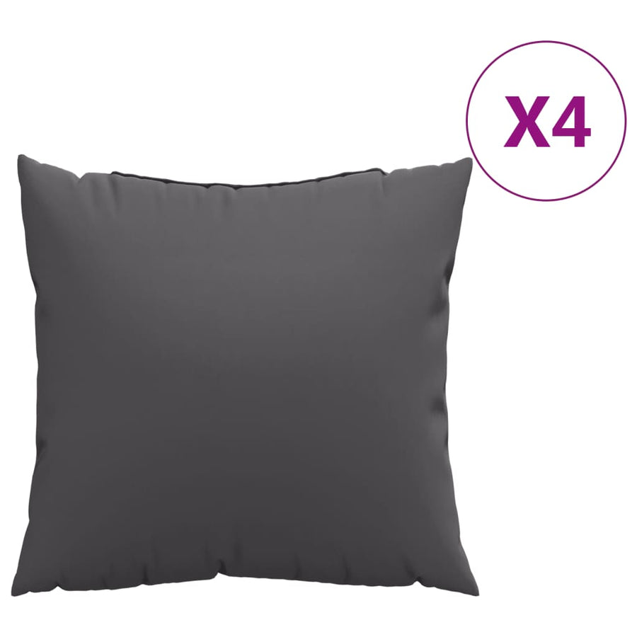 Bankkussens 4 st 40x40 cm stof antracietkleurig