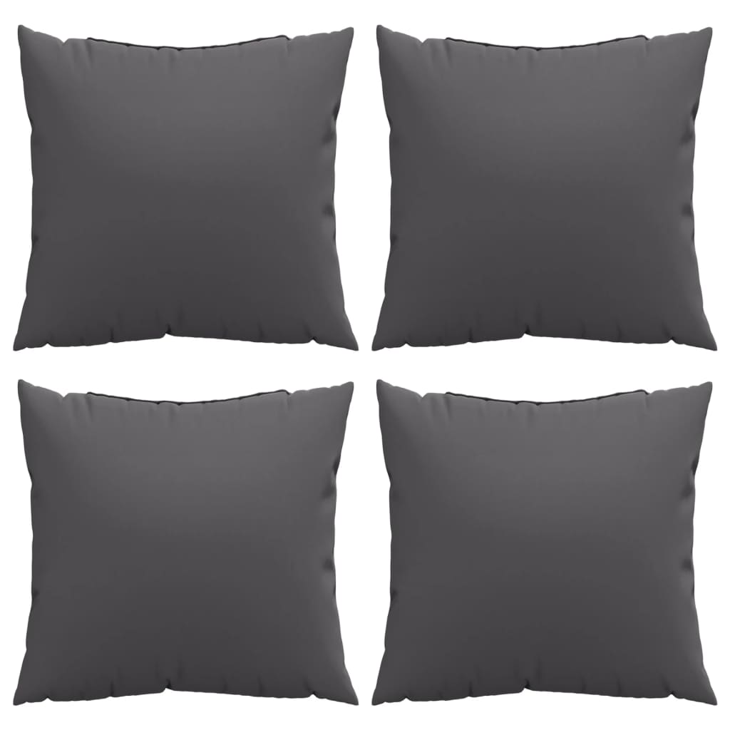 Bankkussens 4 st 40x40 cm stof antracietkleurig