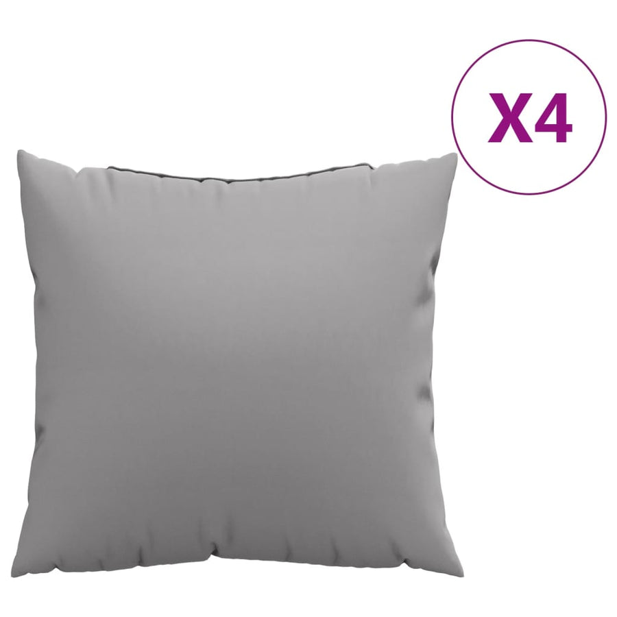 Bankkussens 4 st 40x40 cm stof grijs