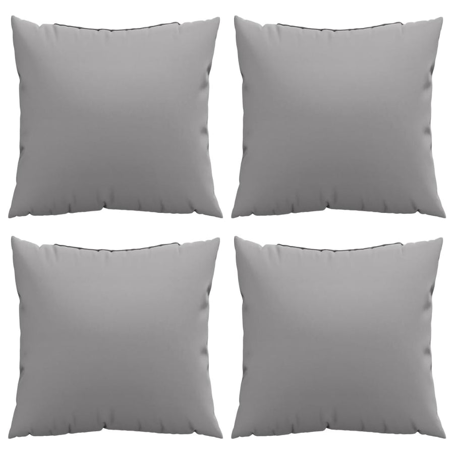Bankkussens 4 st 40x40 cm stof grijs