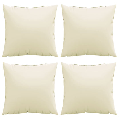 Bankkussens 4 st 40x40 cm stof crèmekleurig