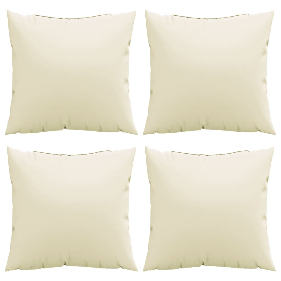 Bankkussens 4 st 40x40 cm stof crèmekleurig