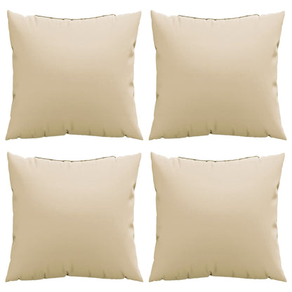 Bankkussens 4 st 40x40 cm stof beige