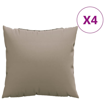 Bankkussens 4 st 40x40 cm stof taupe