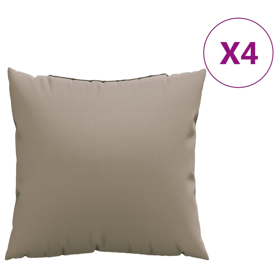 Bankkussens 4 st 40x40 cm stof taupe