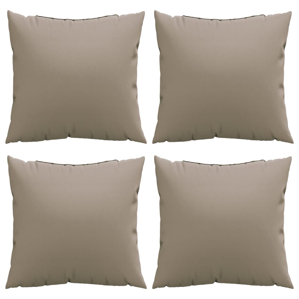 Bankkussens 4 st 40x40 cm stof taupe