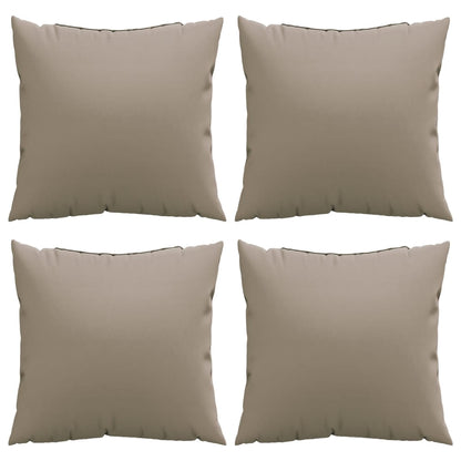 Bankkussens 4 st 40x40 cm stof taupe