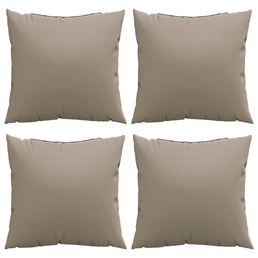 Bankkussens 4 st 40x40 cm stof taupe