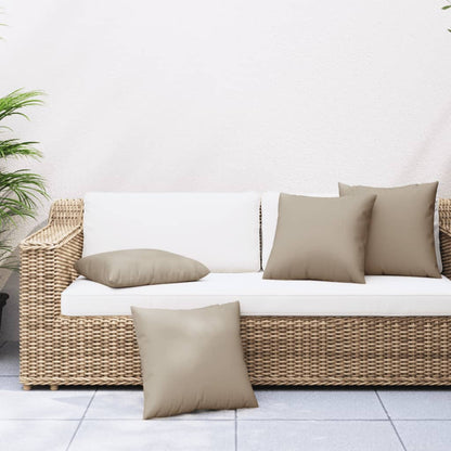 Bankkussens 4 st 40x40 cm stof taupe