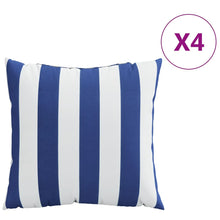 Sierkussens 4 st 40x40 cm stof gestreept wit & blauw