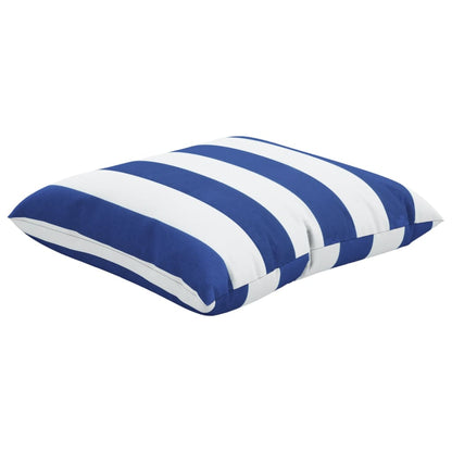 Sierkussens 4 st 40x40 cm stof gestreept wit & blauw
