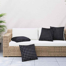 Spreidkussens Geruit 4 pcs Zwart Ruit 40 x 40 cm Polyester Stof