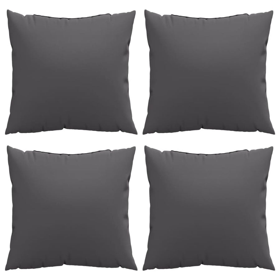 Bankkussens 4 st 50x50 cm stof antracietkleurig