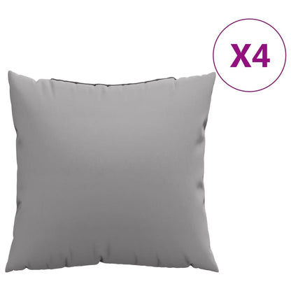 Bankkussens 4 st 50x50 cm stof grijs