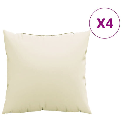 Bankkussens 4 st 50x50 cm stof crèmekleurig