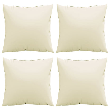 Bankkussens 4 st 50x50 cm stof crèmekleurig