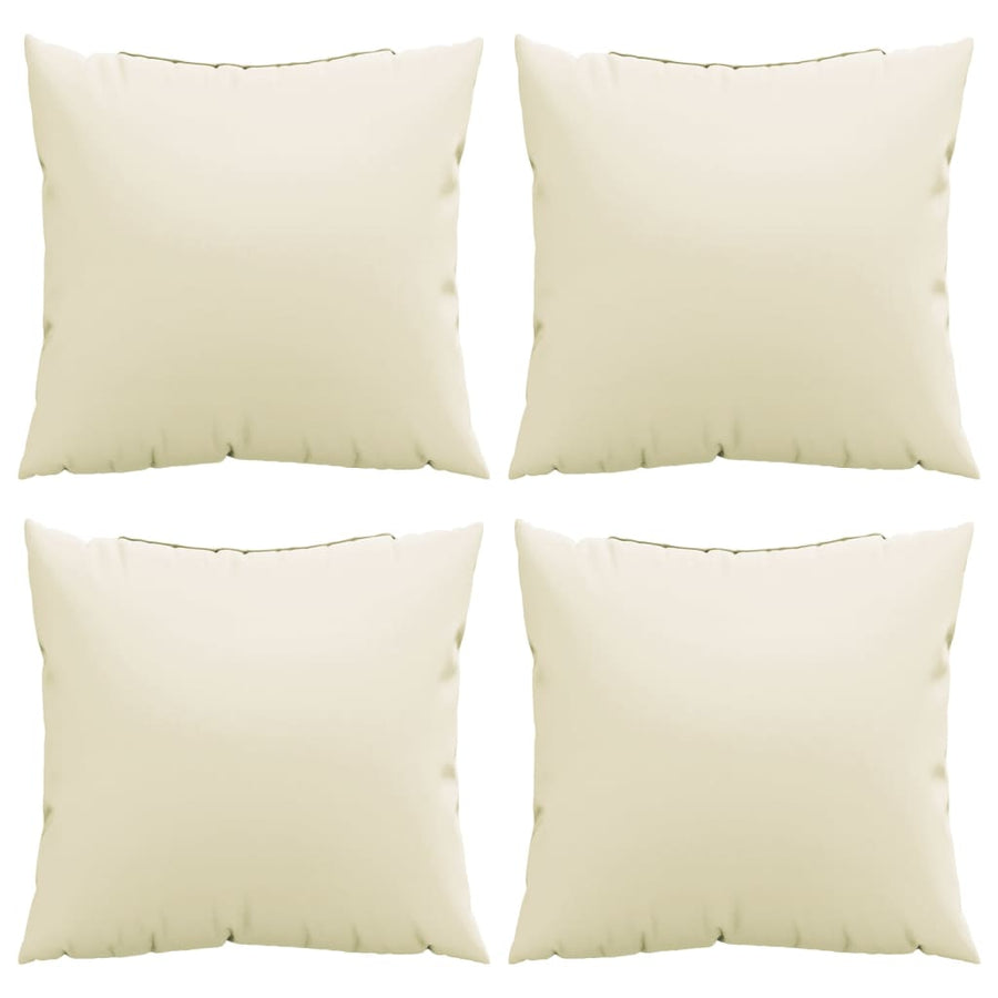 Bankkussens 4 st 50x50 cm stof crèmekleurig