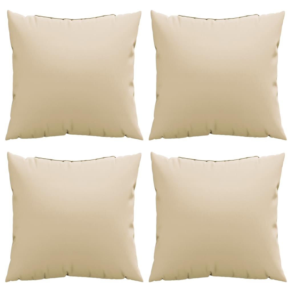 Bankkussens 4 st 50x50 cm stof beige