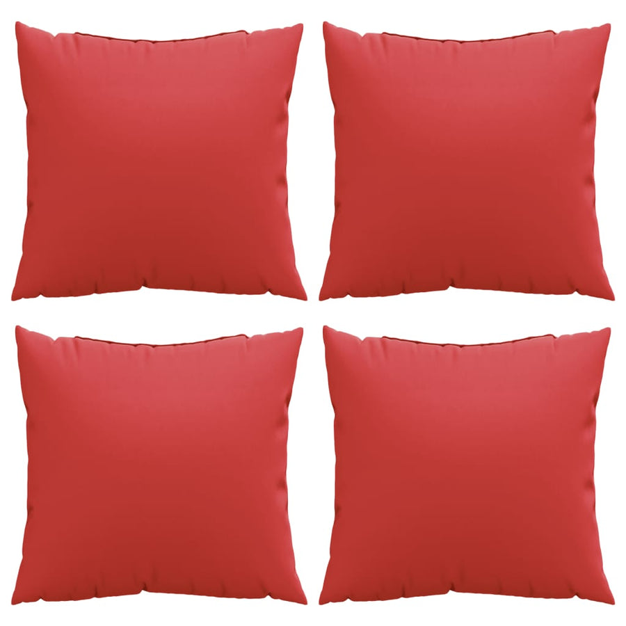 Bankkussens 4 st 50x50 cm stof rood
