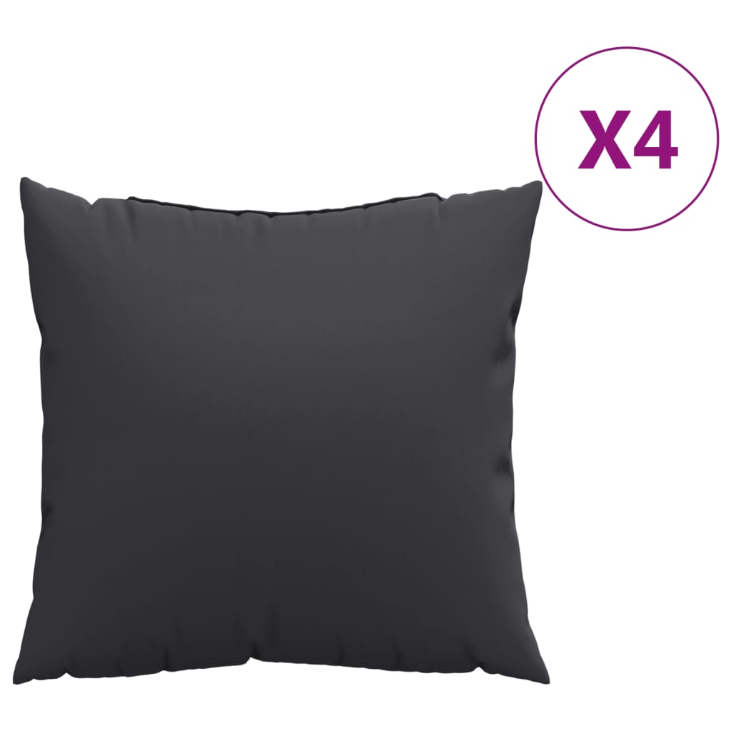 Bankkussens 4 st 50x50 cm stof zwart