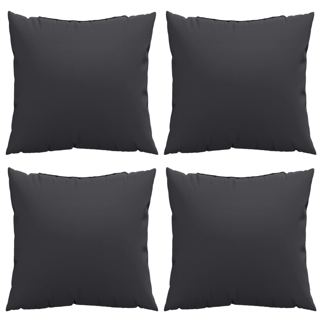 Bankkussens 4 st 50x50 cm stof zwart