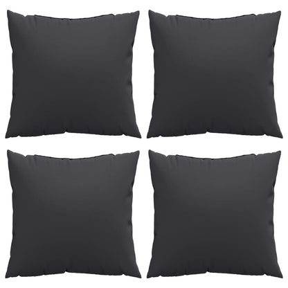 Bankkussens 4 st 50x50 cm stof zwart