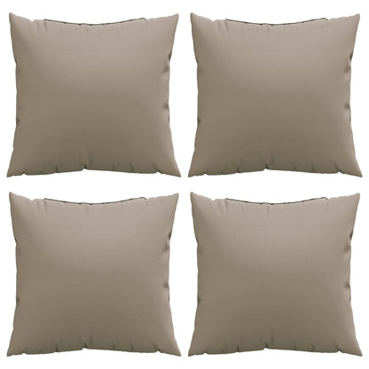 Bankkussens 4 st 50x50 cm stof taupe