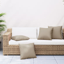 Bankkussens 4 st 50x50 cm stof taupe