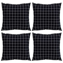 Spreidkussens Geruit 4 pcs Zwart Ruit 50 x 50 cm Polyester Stof