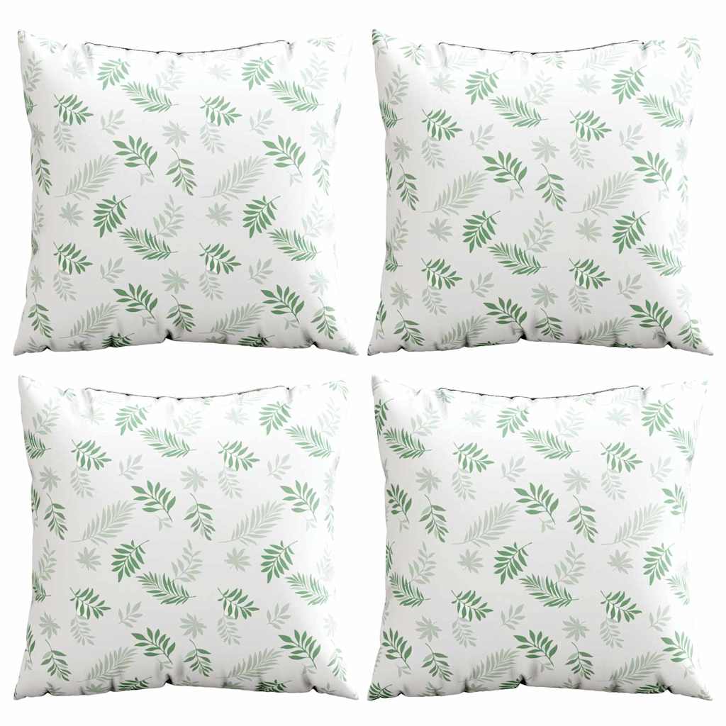 Spreidkussens Blad 4 pcs Bladpatroon 50 x 50 cm Polyester Stof