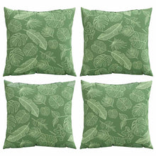 Spreidkussens Blad 4 pcs Bladpatroon 50 x 50 cm Polyester Stof