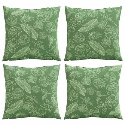 Spreidkussens Blad 4 pcs Bladpatroon 50 x 50 cm Polyester Stof