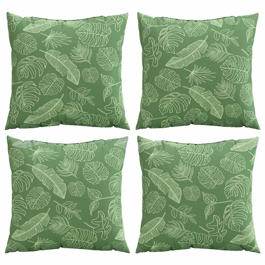 Spreidkussens Blad 4 pcs Bladpatroon 50 x 50 cm Polyester Stof
