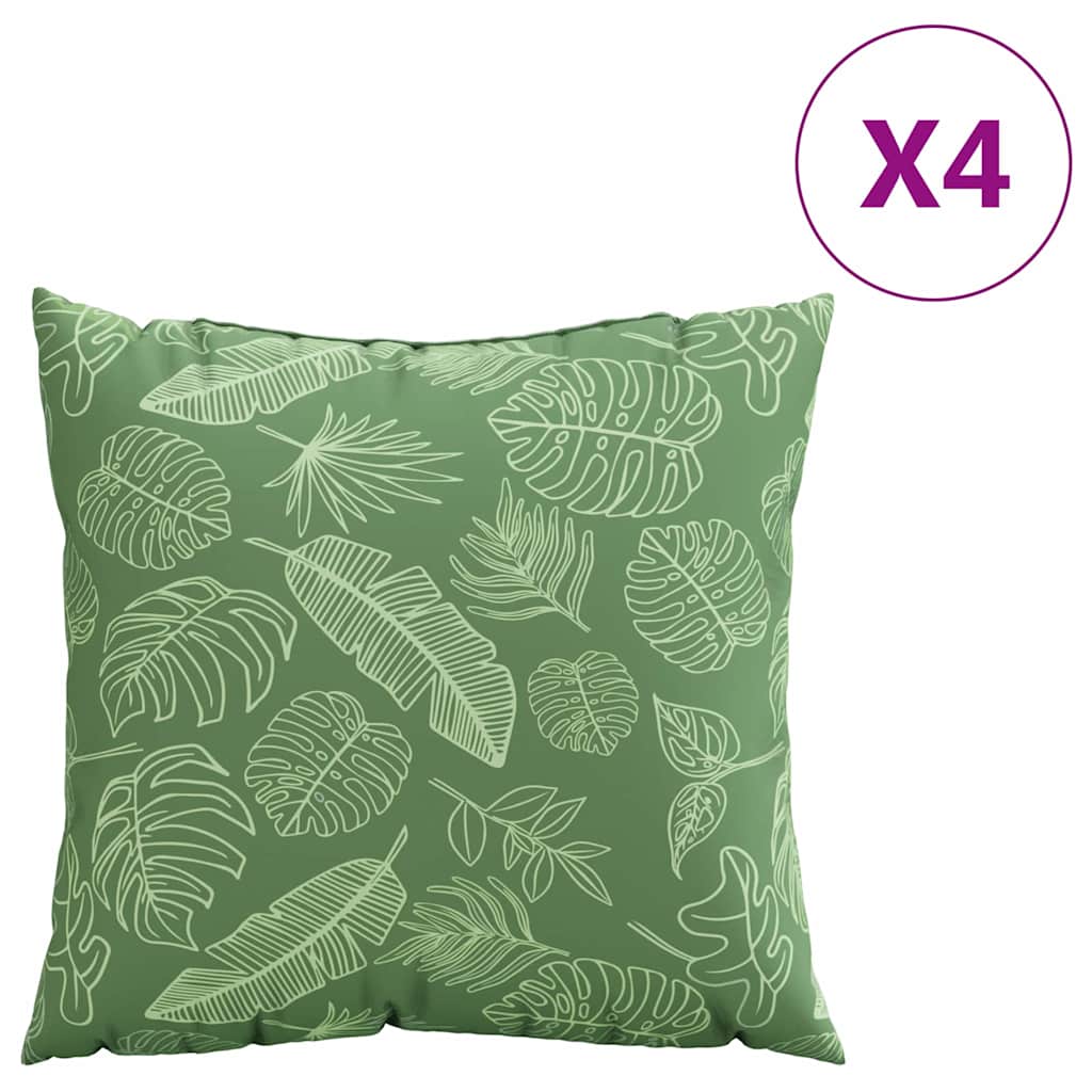 Spreidkussens Blad 4 pcs Bladpatroon 50 x 50 cm Polyester Stof