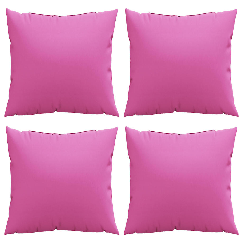 Spreidkussens Effen 4 pcs Roze 50 x 50 cm Polyester Stof