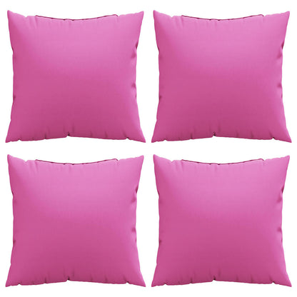 Spreidkussens Effen 4 pcs Roze 50 x 50 cm Polyester Stof