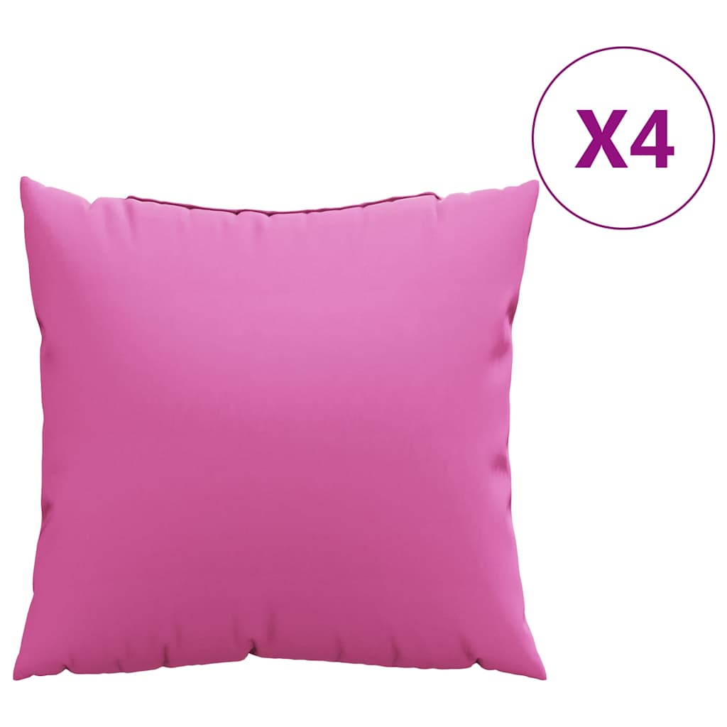 Spreidkussens Effen 4 pcs Roze 50 x 50 cm Polyester Stof