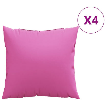 Spreidkussens Effen 4 pcs Roze 50 x 50 cm Polyester Stof