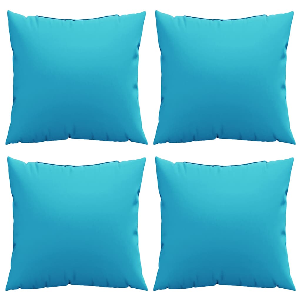 Spreidkussens Effen 4 pcs Turquoise 50 x 50 cm Polyester Stof