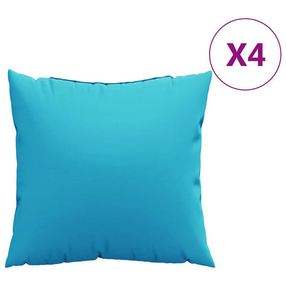 Spreidkussens Effen 4 pcs Turquoise 50 x 50 cm Polyester Stof