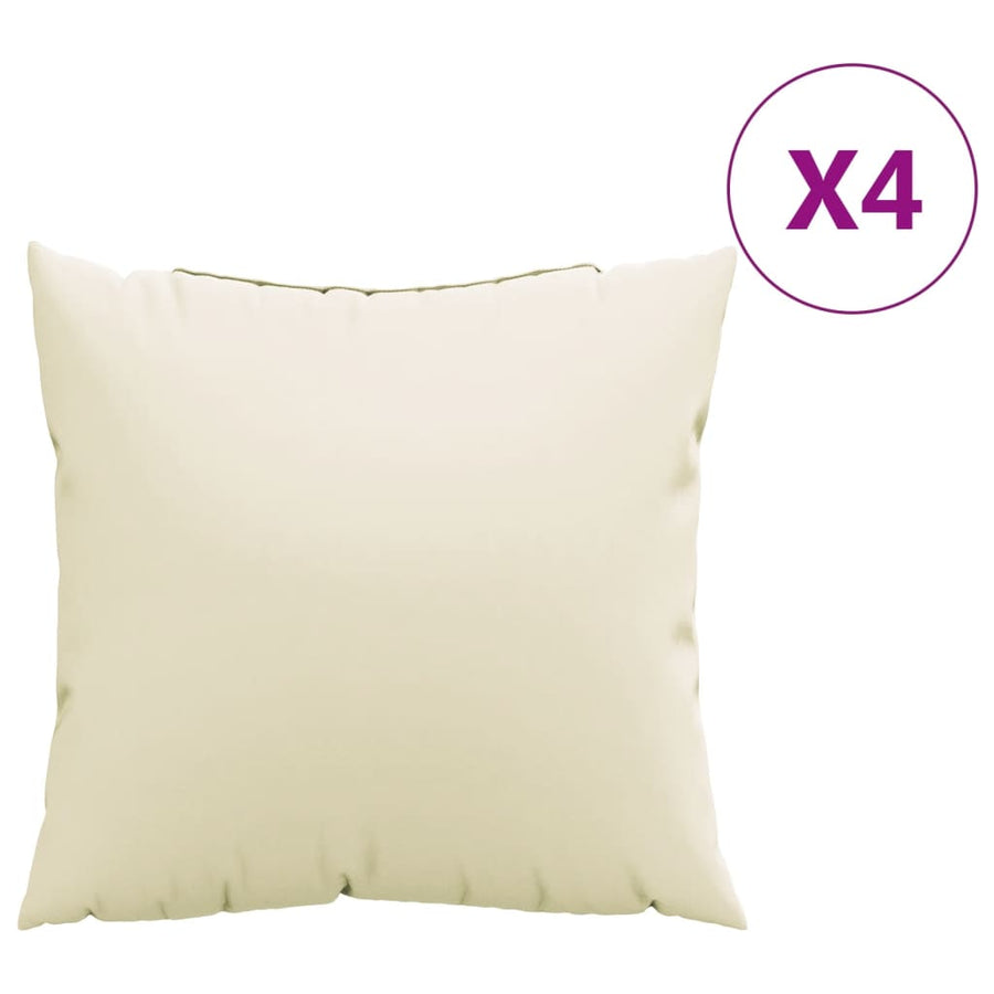 Bankkussens 4 st 60x60 cm stof crèmekleurig