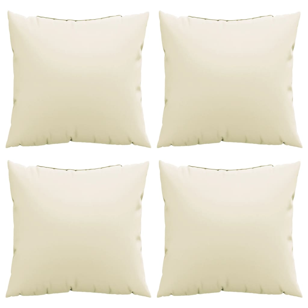 Bankkussens 4 st 60x60 cm stof crèmekleurig
