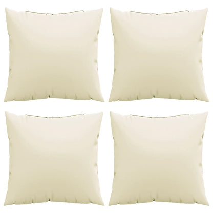 Bankkussens 4 st 60x60 cm stof crèmekleurig