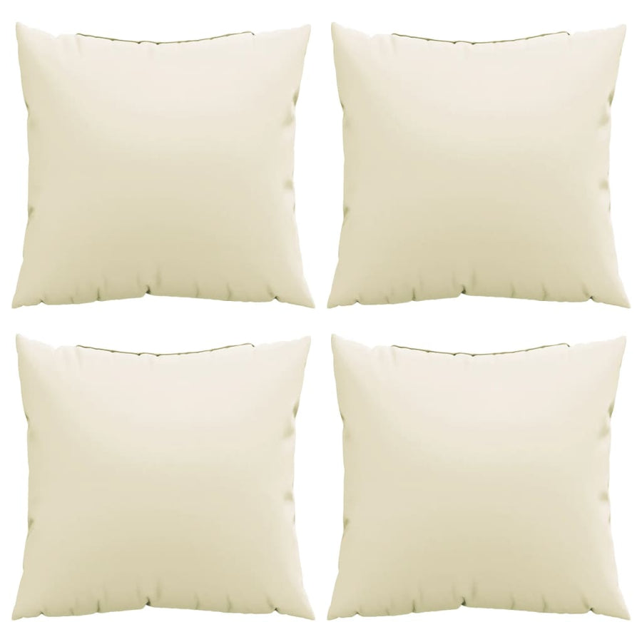 Bankkussens 4 st 60x60 cm stof crèmekleurig