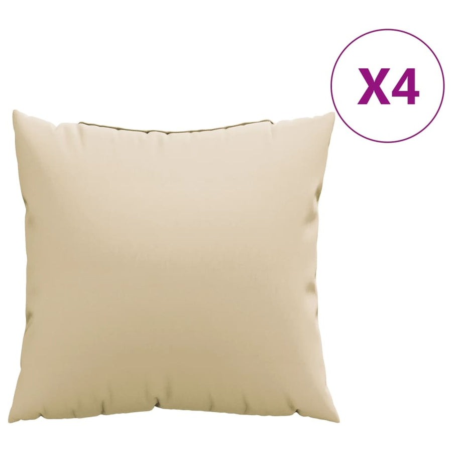 Bankkussens 4 st 60x60 cm stof beige