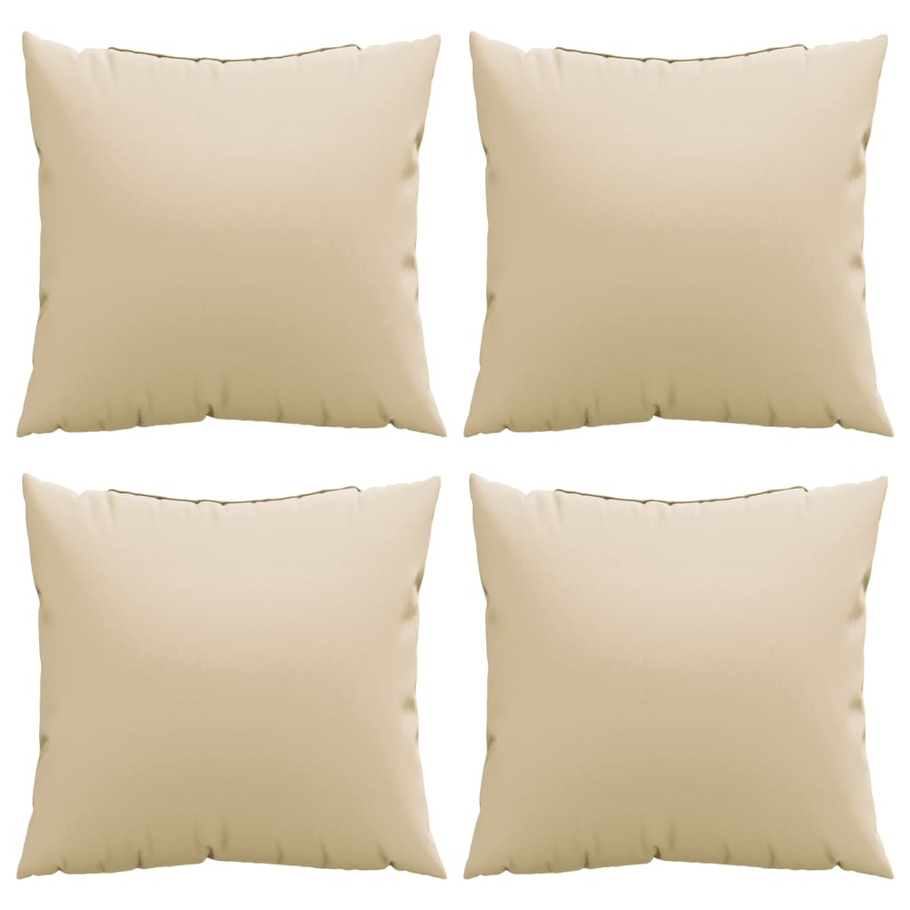 Bankkussens 4 st 60x60 cm stof beige