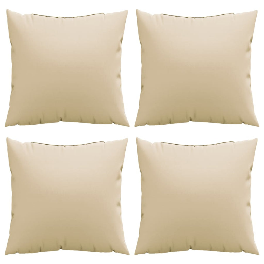 Bankkussens 4 st 60x60 cm stof beige