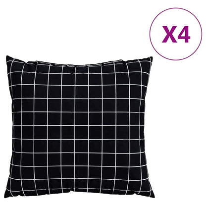 Spreidkussens Geruit 4 pcs Zwart Ruit 60 x 60 cm Polyester Stof
