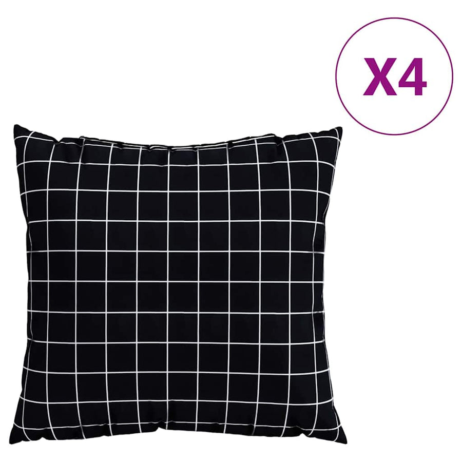 Spreidkussens Geruit 4 pcs Zwart Ruit 60 x 60 cm Polyester Stof